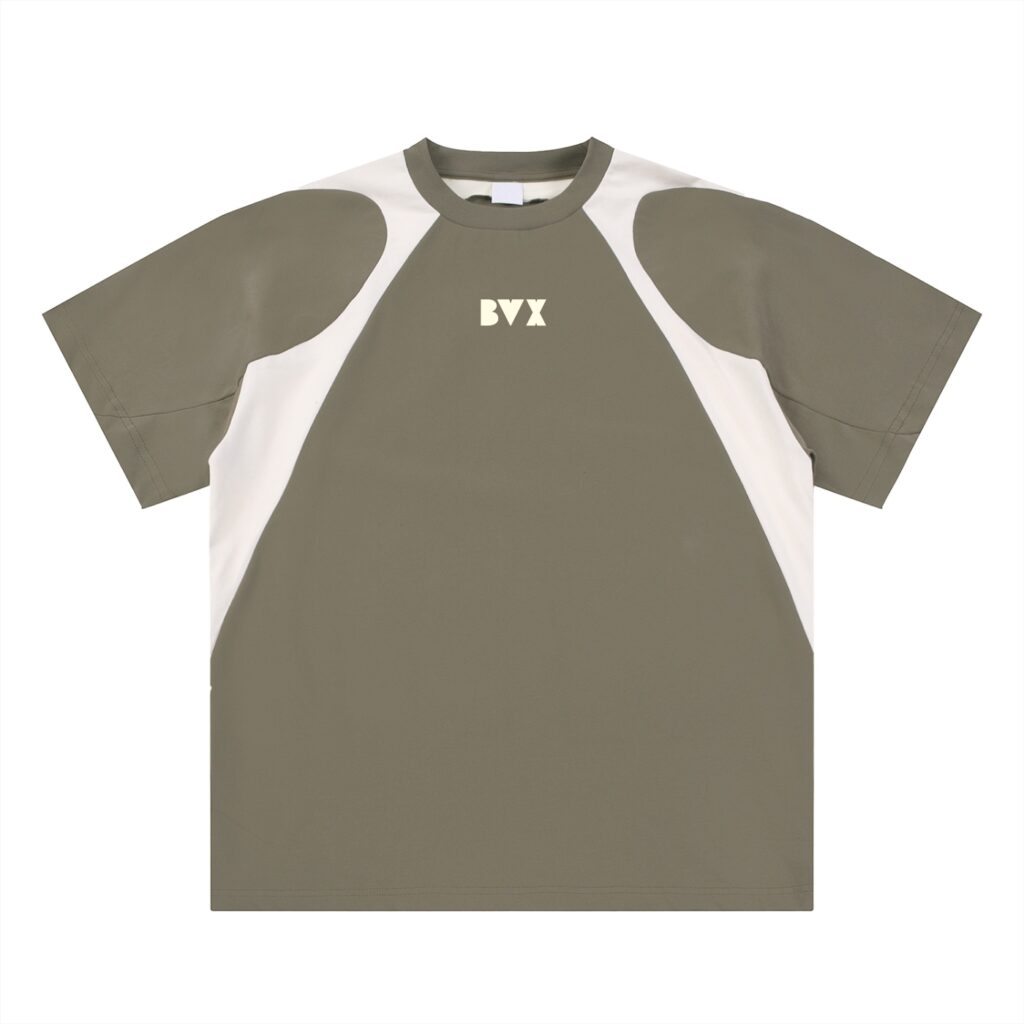 Contrast Panel Cotton T-Shirt