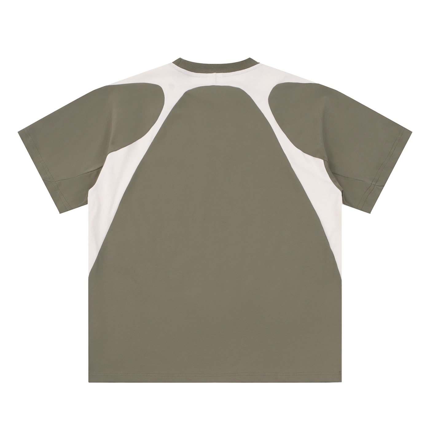 Contrast Panel Cotton T-Shirt - Image 2